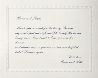 Corinthian Embossed Border - Thank You Card by Paperless Post