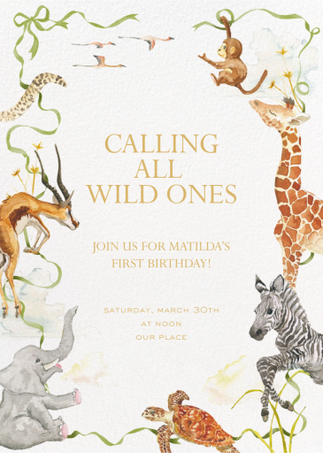 Safari Wonder - Invitation by Clementina Sketchbook
