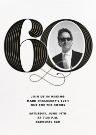 Pinstripe Numerals - 60th Birthday Invitation by Paperless Post