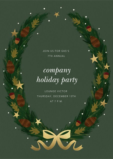 Starry Wreath - Corporate Holiday Party Invitation by Paperless Post