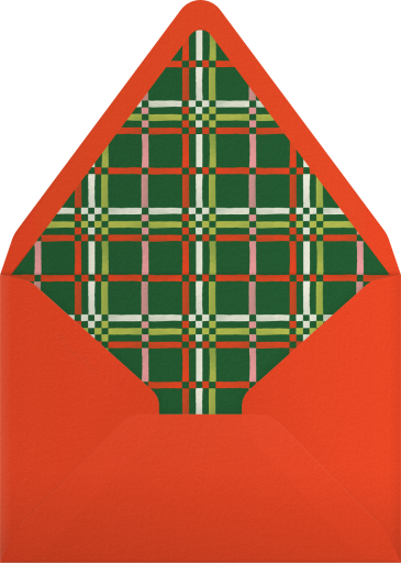 Photo Plaid Bow Christmas Card Envelope