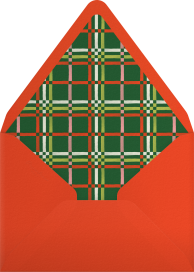 Photo Plaid Bow Christmas Card Envelope