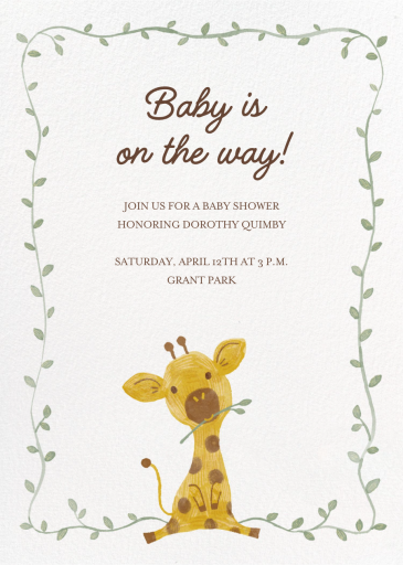 Giraffe Calf - Baby Shower Invitation by Paperless Post