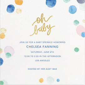 Watercolor Confetti - Baby Shower Invitation by Sugar Paper