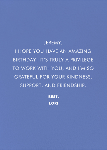 Birthday Slice (Elena Boils) - Business Greeting Card by Wrap - Back