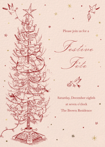 Ornamented Evergreen - Holiday Party Invitation by Kirby x Art