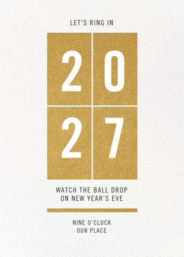 Minimalist Gold 2027 Invitation