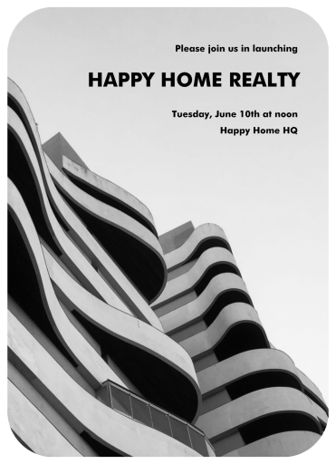 Modern Building Photo Invitation