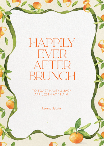 Clementine Border - Wedding Brunch Invitation by Clementina Sketchbook