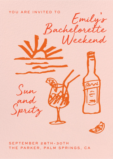 Spritz - Bachelorette Party Invitation by Pulp Templates Co.