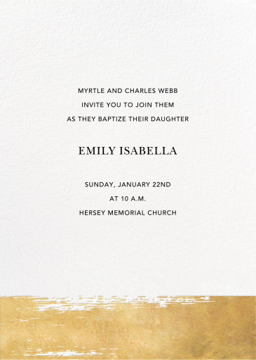 Simple Brushstroke - Baptism & Christening Invitation by Sugar Paper