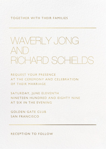 Lined Up - Wedding Invitation by Paperless Post