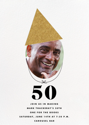 Party Hat (Photo) - 50th Birthday Invitation by The Indigo Bunting