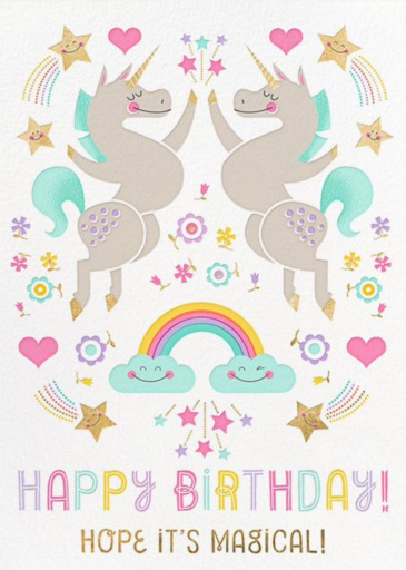 Unicorn High Five (Greeting) - Birthday Card by Hello!Lucky