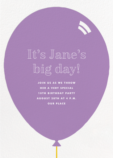 Birthday Balloon - First Birthday Invitation by Paperless Post