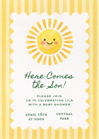 Watercolor Sun Baby Invitation