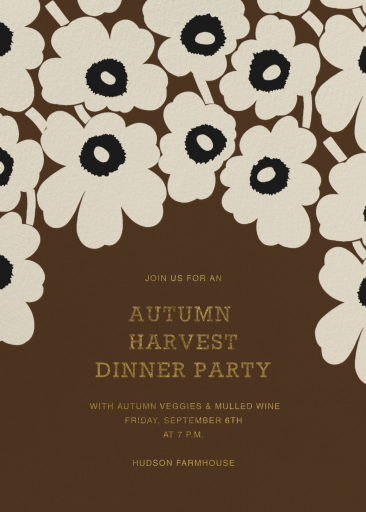 Green Floral Holiday Invitation