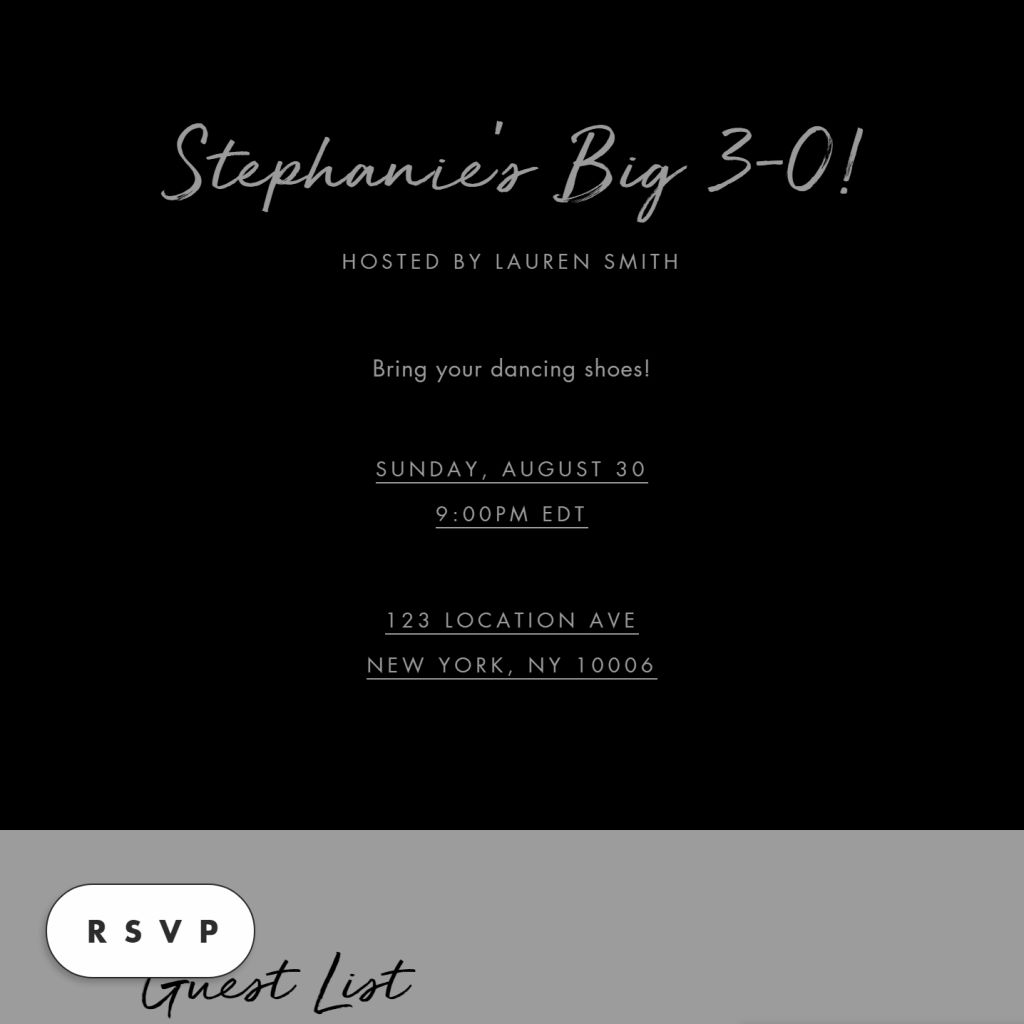 Paperless Post Flyer Free, easy, customizable event pages