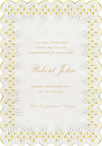 Sweet Embroidery - Religious Invitation by Stephanie Fishwick