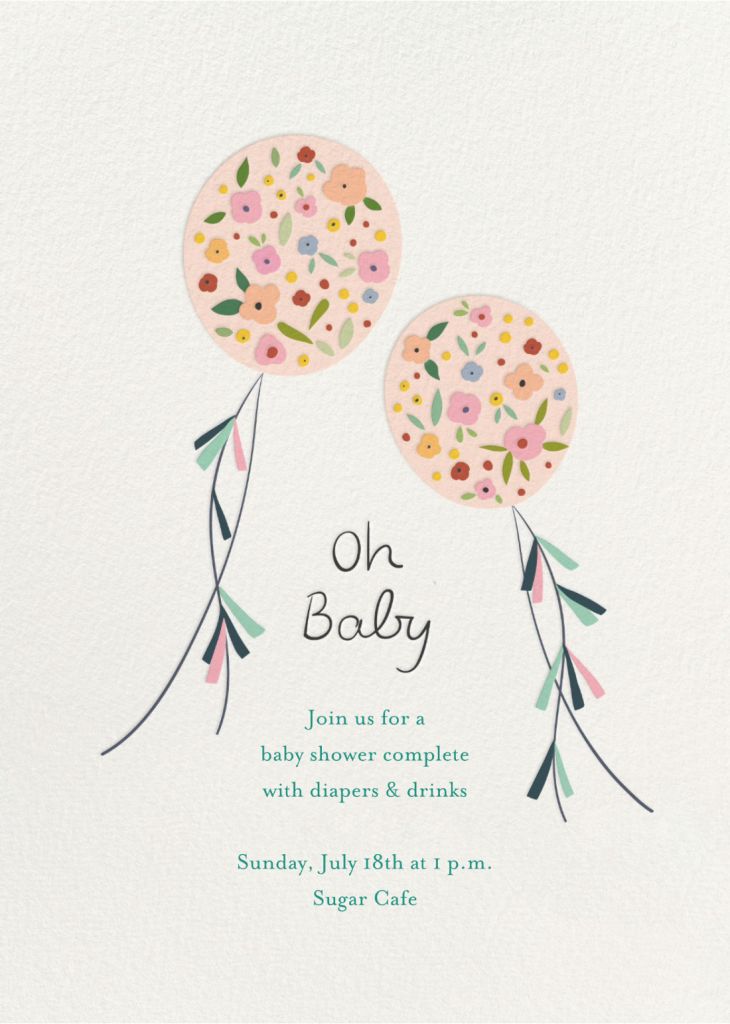 Balloon Buds Invitation Send online instantly RSVP tracking