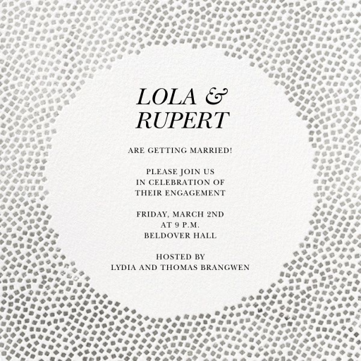 Metallic Confetti - Engagement Party Invitation by Kelly Wearstler