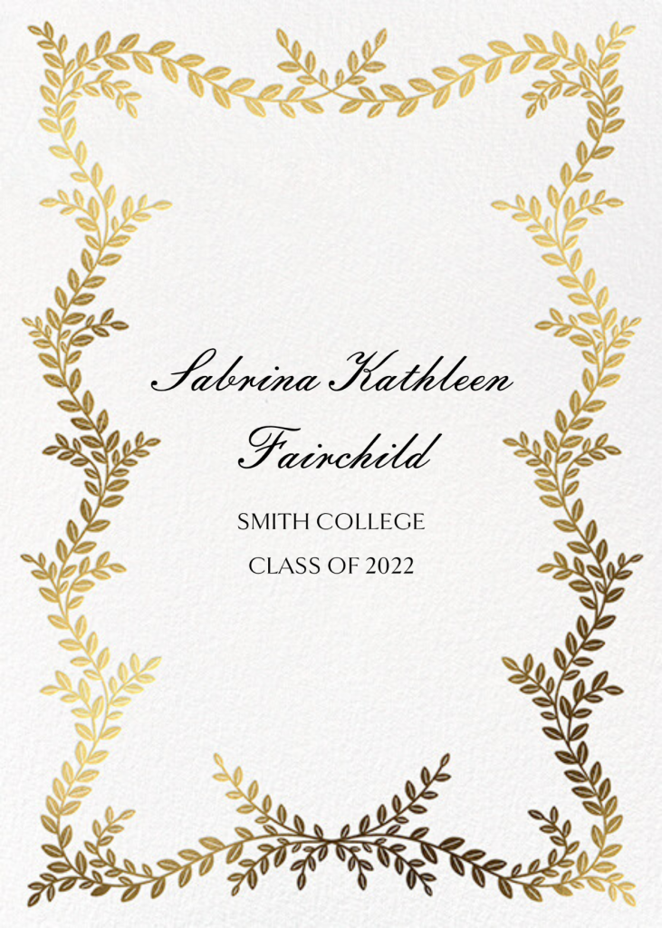 Gold Leaves Photo (Invitation) - Paperless Post - Back