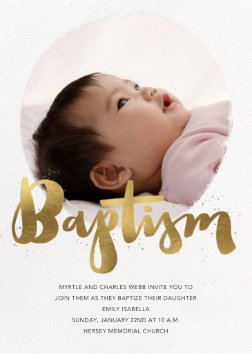 Brushstroke Baptism - Baptism & Christening Invitation by Paperless Post