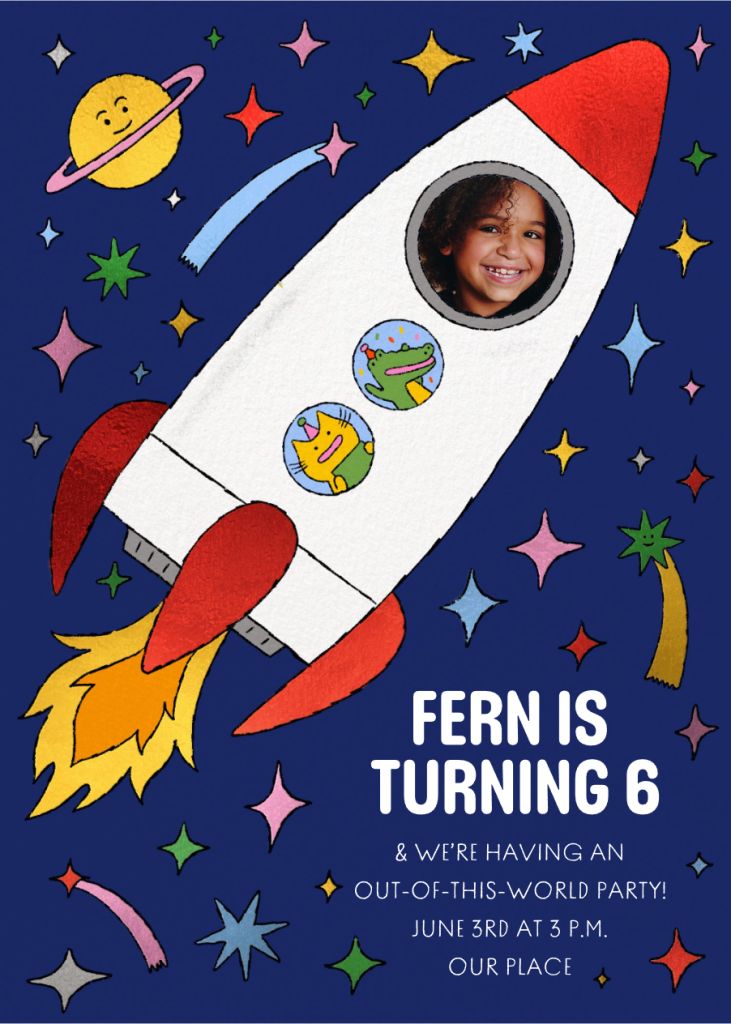 Little Rocket Ship Invitation