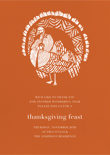 Cut Paper Turkey by Paperless Post