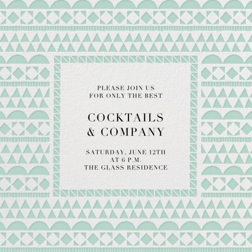 Geometric Border - Cocktail Party Invitation by Paperless Post