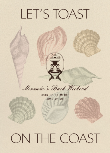 Sandy Seashells - Bachelorette Party Invitation by Few & Fahr Studio