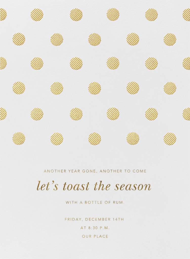 Polka Dot - Medium Gold - Invitation - Oscar de la Renta