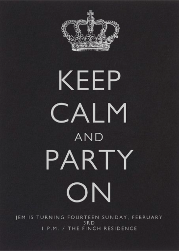 Keep Calm and Party On - Invitation by Paperless Post