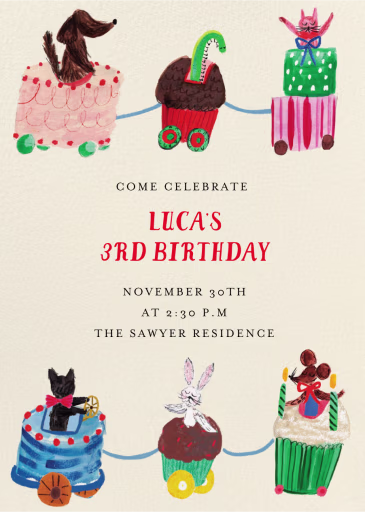 Cake on Wheels - Birthday Invitation by Mr. Boddington's Studio