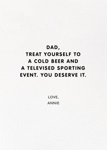 Dad Starter Pack - Father's Day Card by Party of One - Back