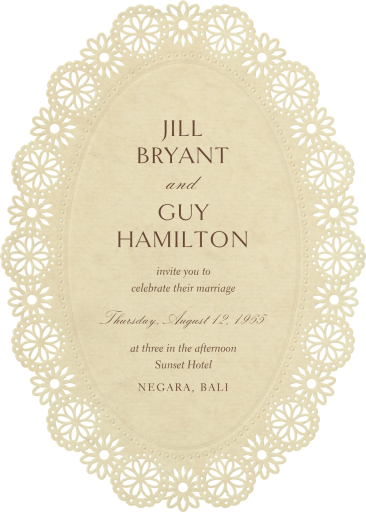 Chantilly Lace Cutout - Wedding Invitation by Paperless Post