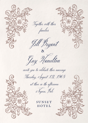 Swirls and Flowers - Wedding Invitation by Emilia Wickstead