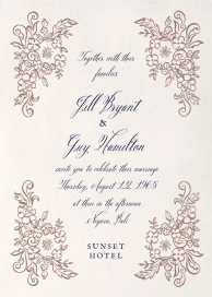 Swirls and Flowers - Wedding Invitation by Emilia Wickstead