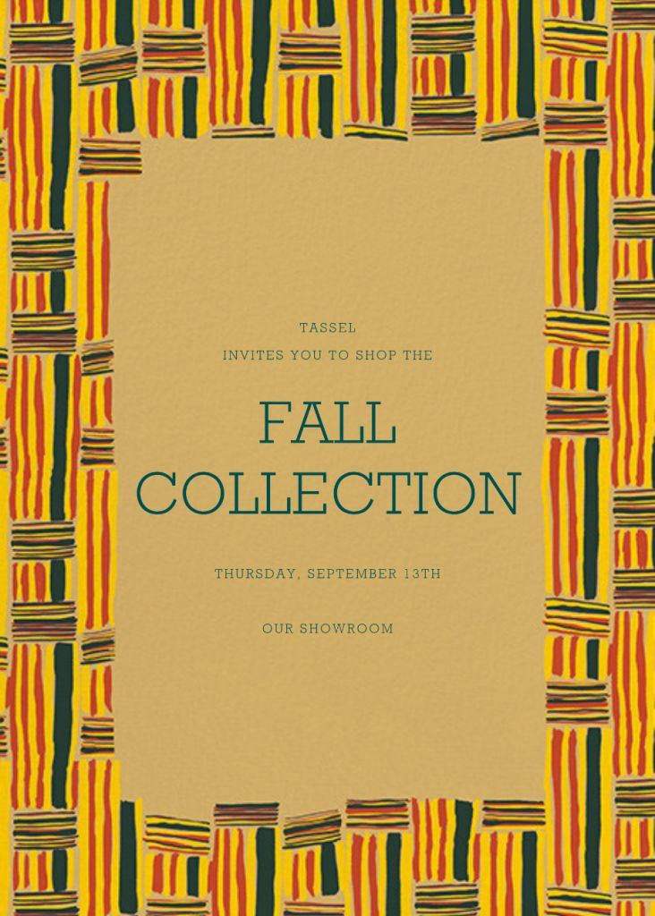 Kente shopping event invitation send online instantly rsvp tracking