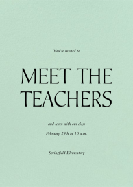 Mint - Meet the Teacher Invitation by Paperless Post