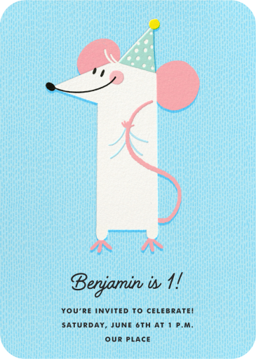 Party Mouse - Birthday Invitation by Hello!Lucky