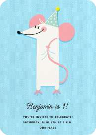 Party Mouse - Birthday Invitation by Hello!Lucky