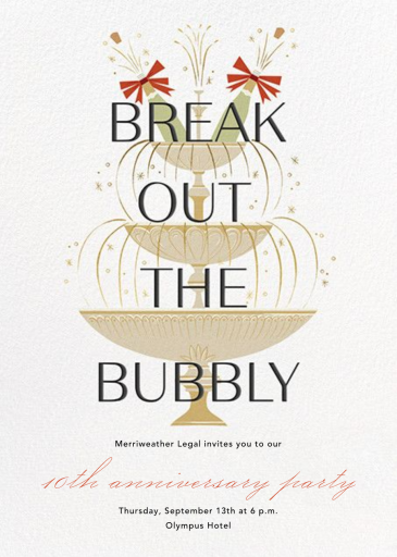 Champers Fountain - Business Anniversary Invitation by Paperless Post