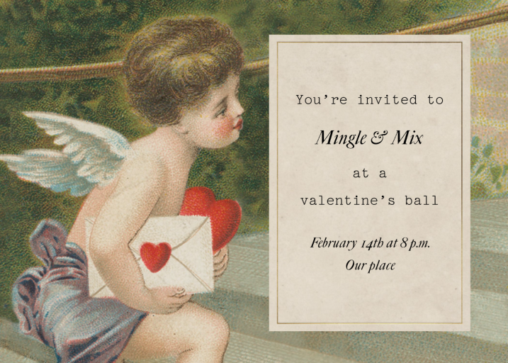 Cupid's Message - Valentine's Day Invitation by John Derian