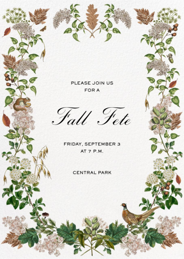 Fall Pheasant - Fall Party Invitation by Stephanie Fishwick