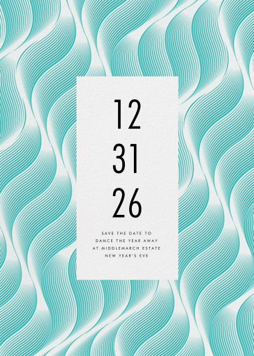 Teal Wavy Line Pattern Invitation