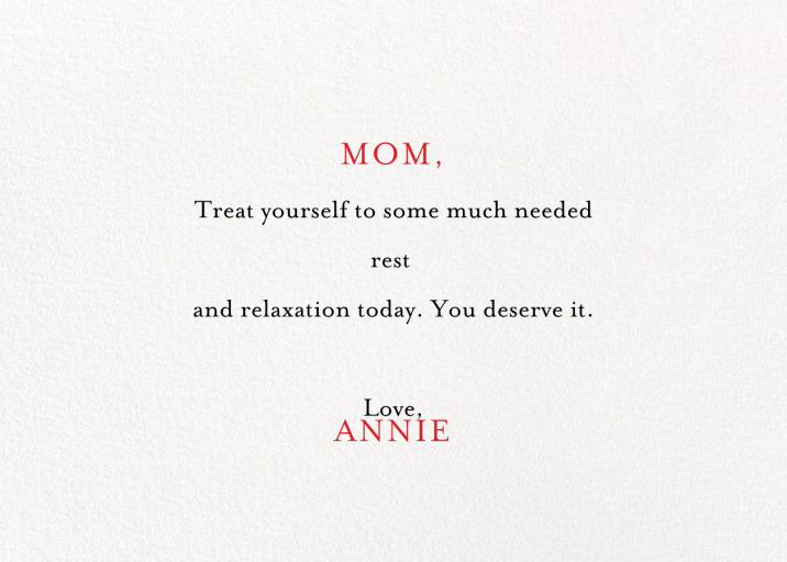 French Mommy - Mother's Day Card by Mr. Boddington's Studio - Back