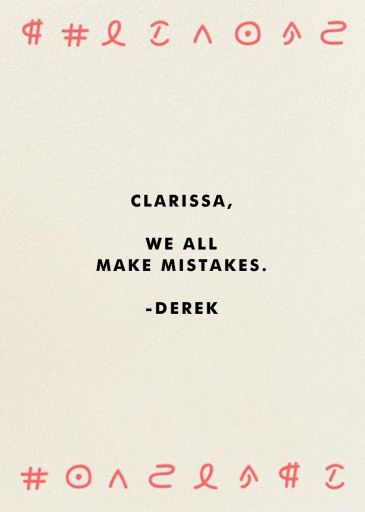 You're Wrong and I'm Sorry - Get Well Soon Card by Derek Blasberg - Back