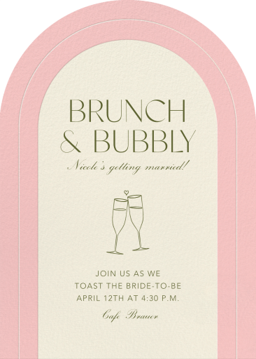 Pink Arch Champagne Invitation