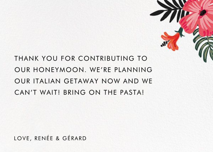 Kona Floral (Photo Stationery) - Thank You Card by Rifle Paper Co. - Back